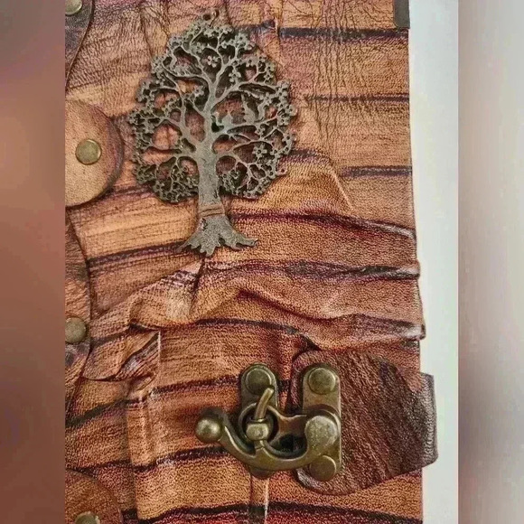 London Chocolate Brown Leather Journal Hand Made English (UK) Hook & Eye Closure - Picture 3 of 16